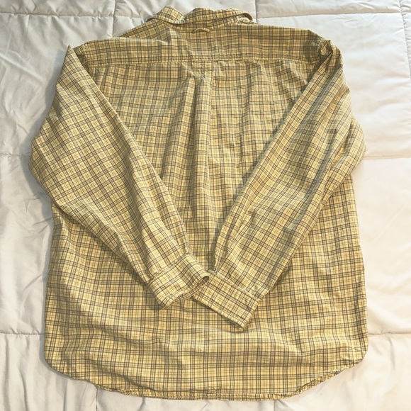 Eddie Bauer Button Up Men's Size L Yellow & Gray Long Sleeve - Picture 9 of 10